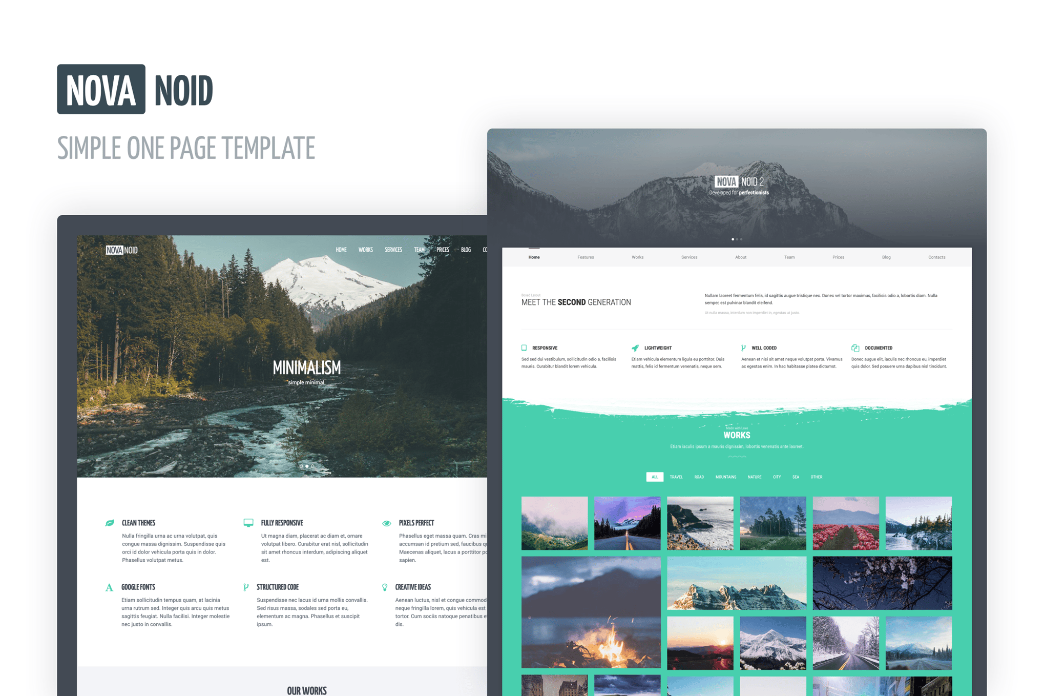Novanoid — Simple Minimal HTML Template