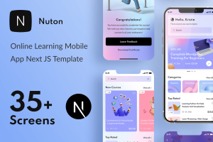 Nuton – Online Learning Next JS Mobile App | PWA