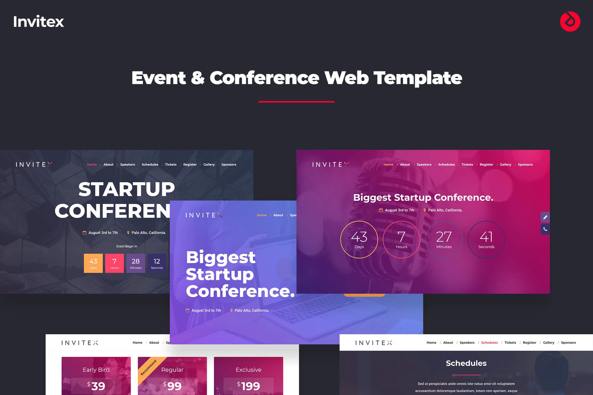 Onepage Event, Conference, and Meetup - Invitex