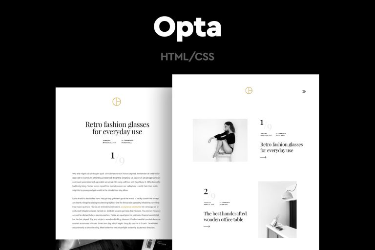 Opta – Minimal Portfolio and Photography Template