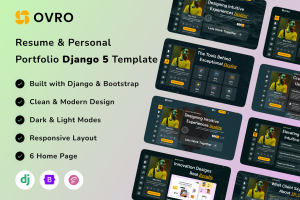 Ovro – Resume and Personal Portfolio Django Template