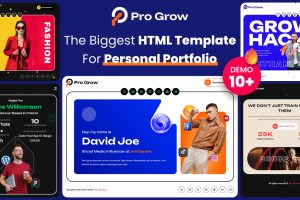 Personal Portfolio HTML Template – Pro Grow