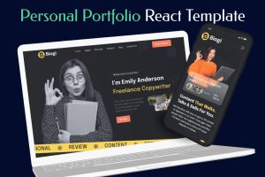 Personal Portfolio Writer React Template – Biogi