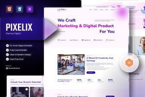 Pixelix – Digital Startup Agency HTML Template