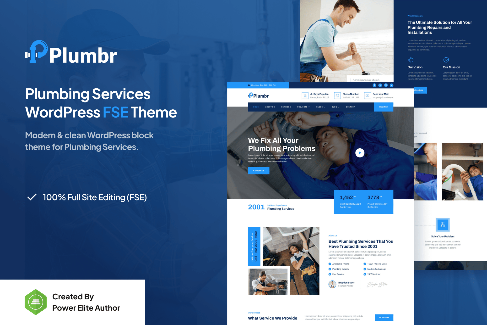 Plumbr - Plumbing Services FSE WordPress Theme