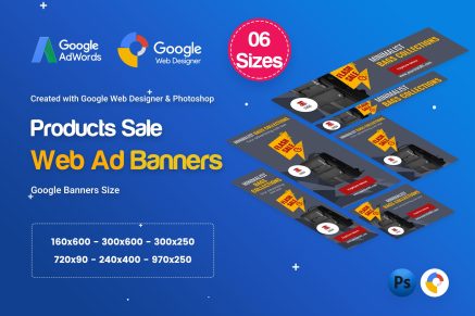 Product Sale Banners HTML5 D8 Ad - GWD and PSD