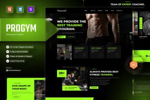 Progym – Personal Trainers & Fitness HTML Template