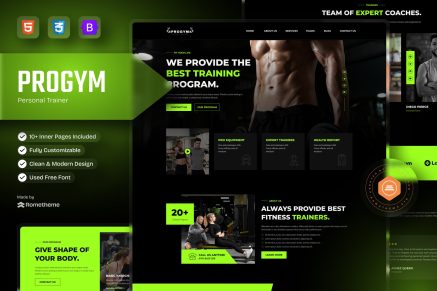Progym - Personal Trainers and Fitness HTML Template