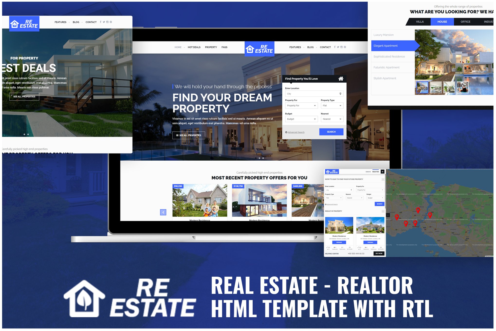 Real Estate - Realtor HTML Template with RTL