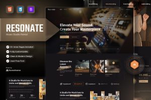Resonate – Music Studio Production HTML Template