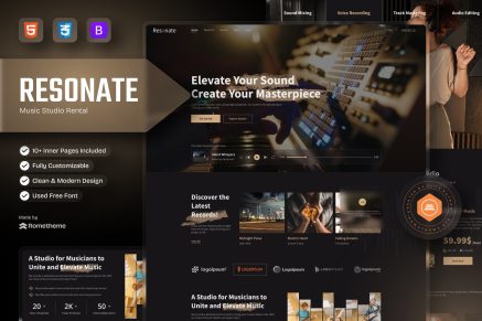 Resonate - Music Studio Production HTML Template