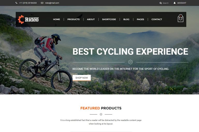 Rideo – Mountain Biking eCommerce Template