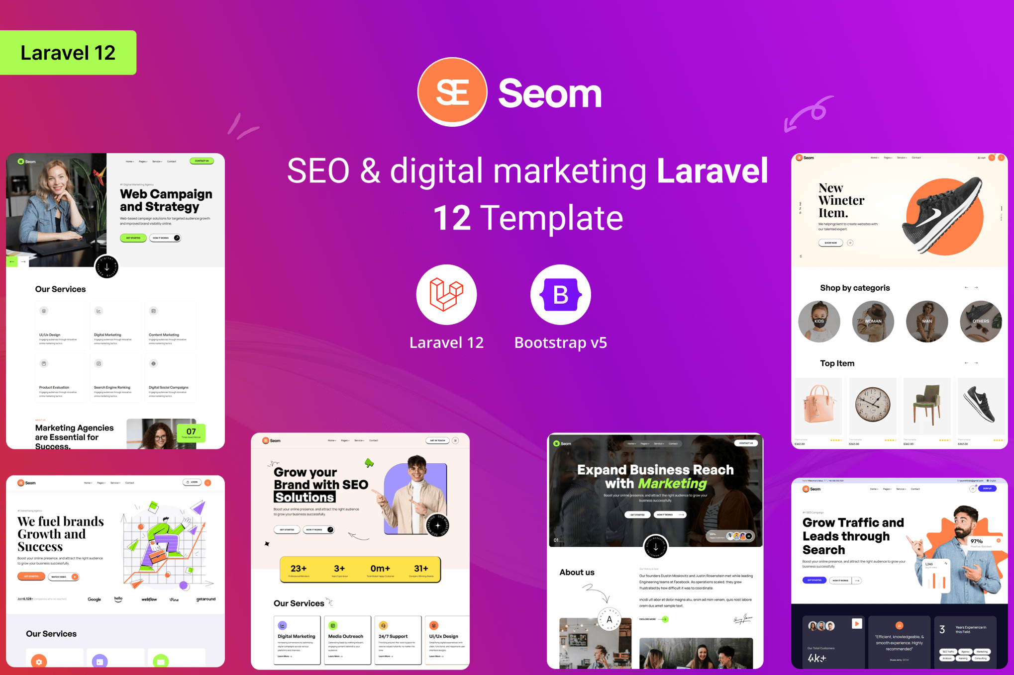 Seom - SEO and digital marketing Laravel 12 Template