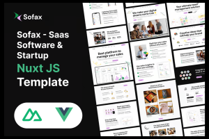 Sofax – Saas, Software & Startup Nuxt JS Template