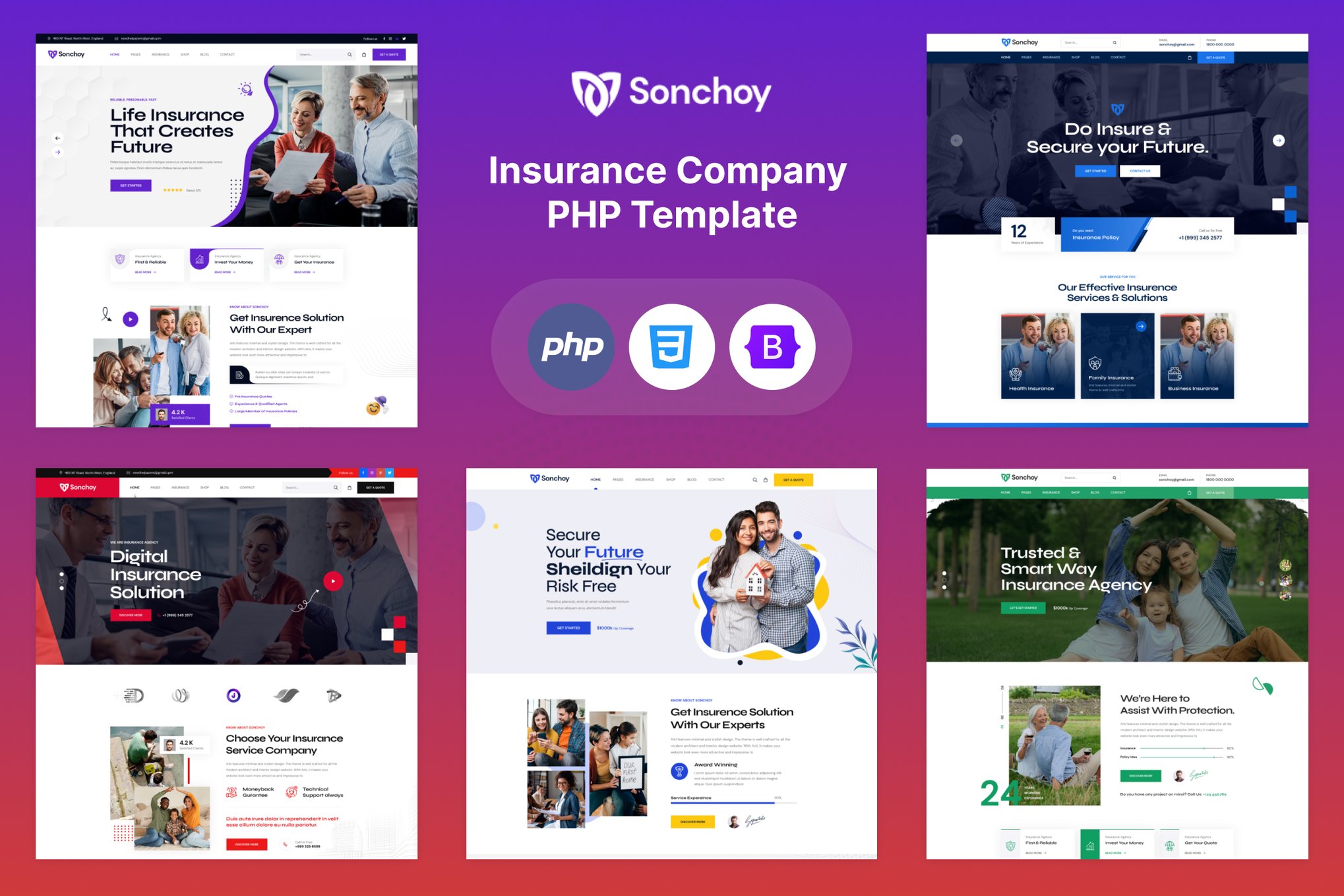 Sonchoy - Insurance Company PHP Template