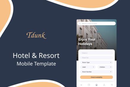Tdunk - Hotel and Resort Mobile Template