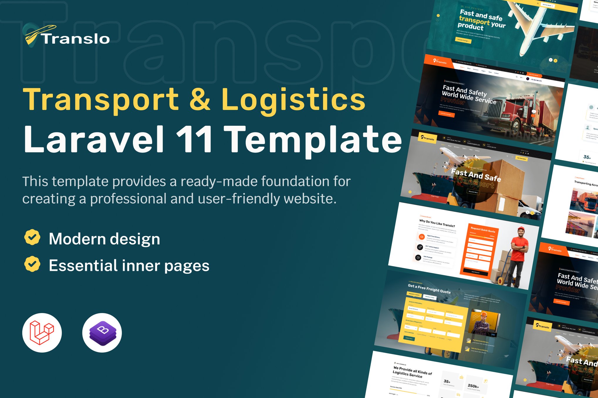 Translo Transport and Logistics Laravel Template