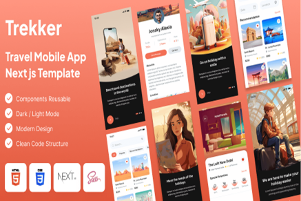 Trekker - Travel Mobile App Next.js Template