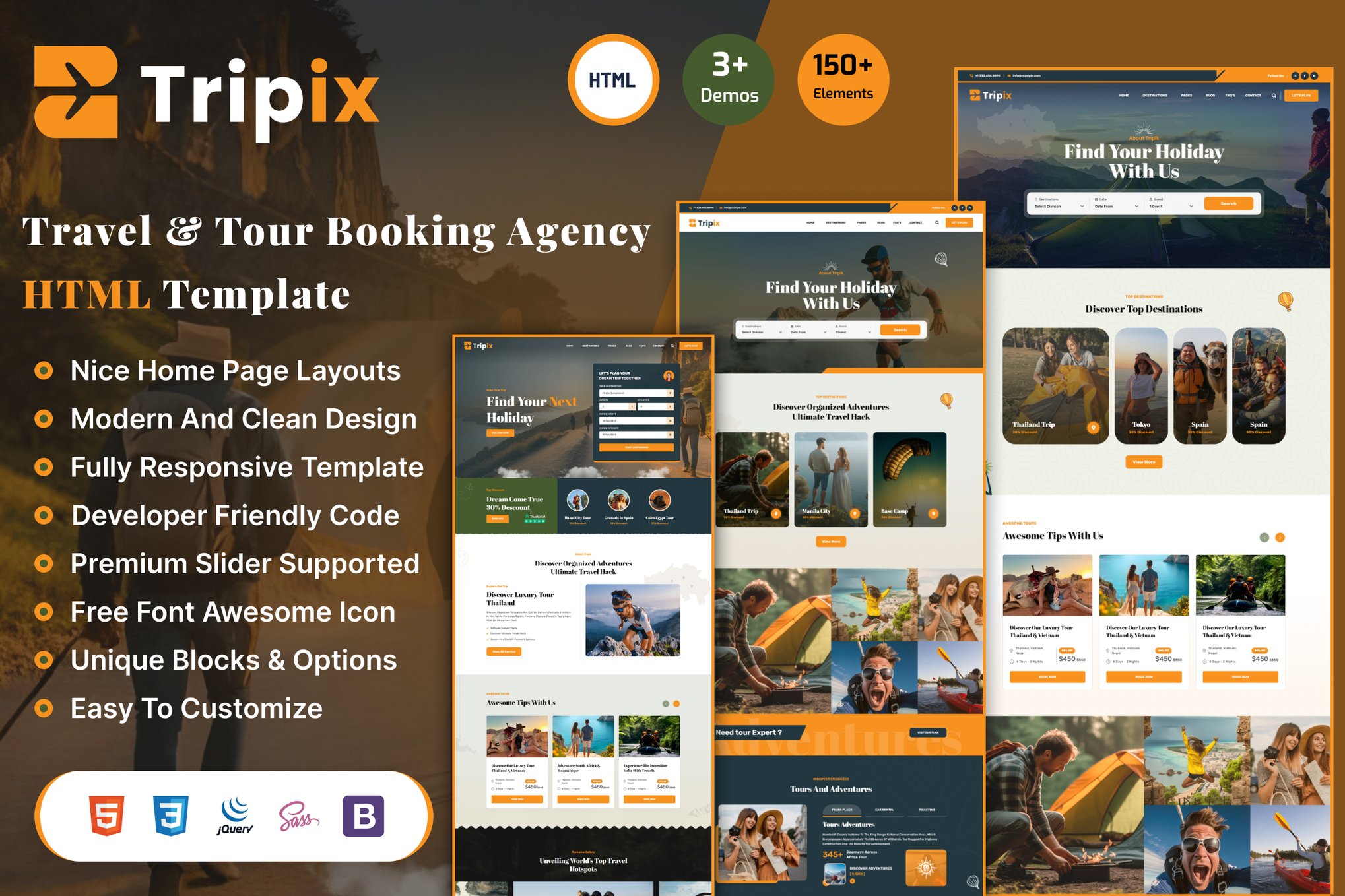 Tripix - Tours and Travels HTML Template