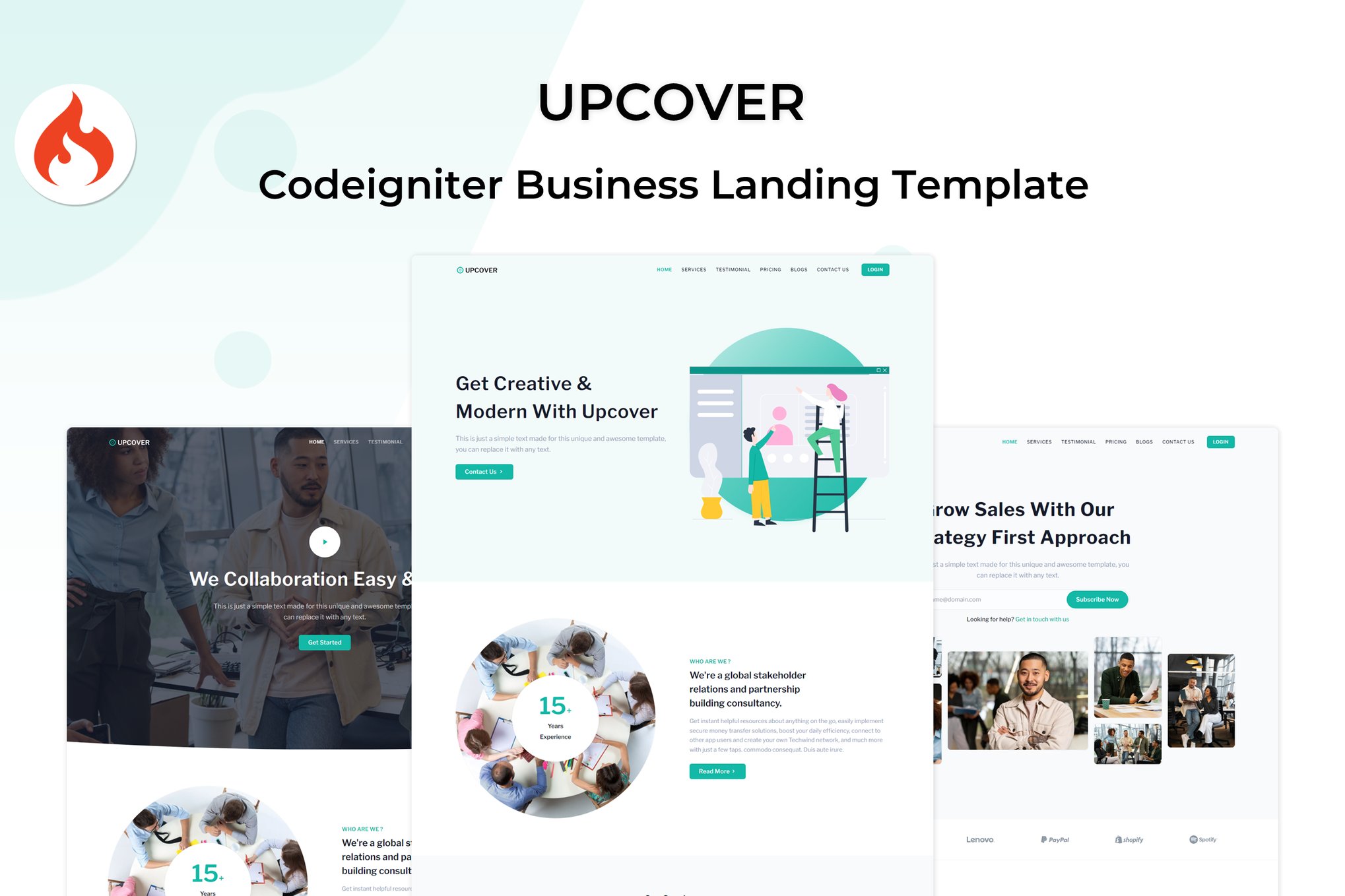 Upcover - Codeigniter Business Landing Template
