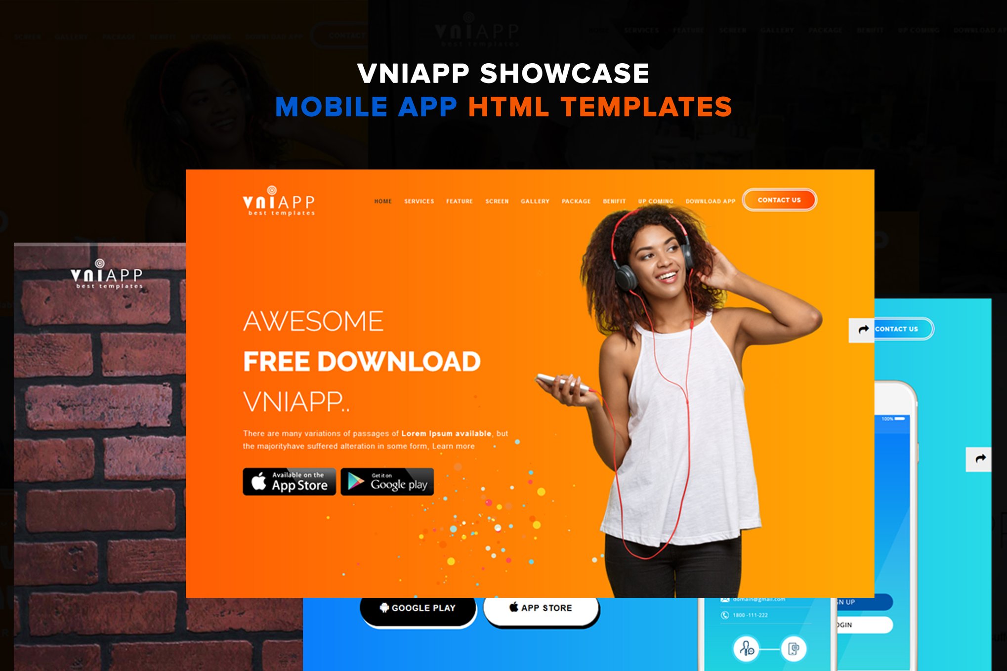 VniApp - Showcase Mobile App HTML Template