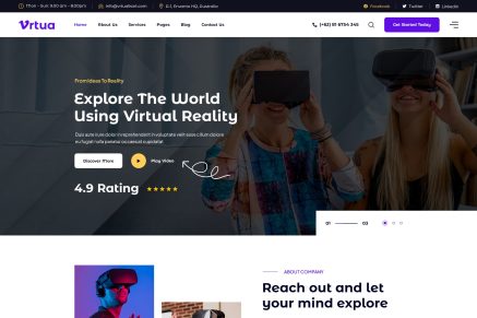 Vrtua - Virtual Reality Services React JS Template