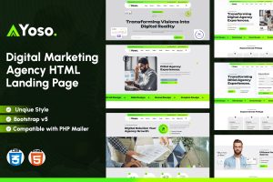 Yoso – Digital Marketing Agency HTML Landing Page