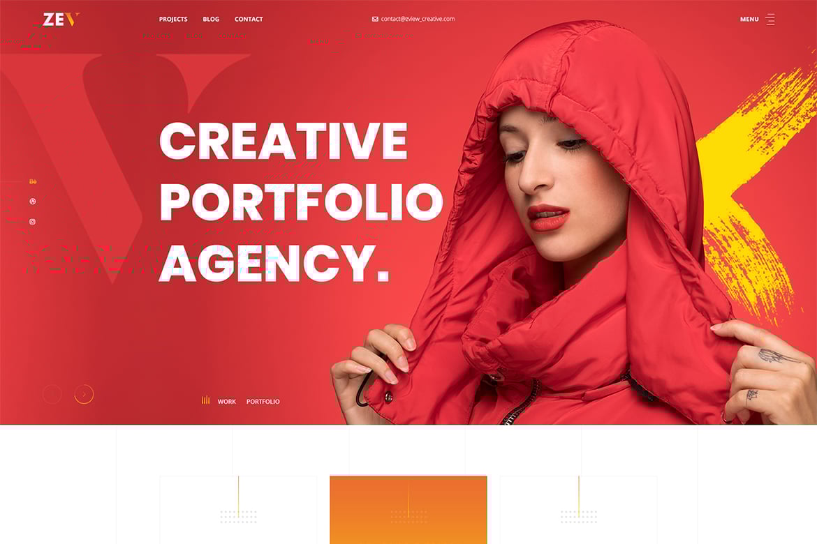 Zev - Creative Personal Portfolio PSD Template.