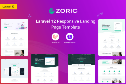 Zoric Laravel 12 Responsive Landing Page Template