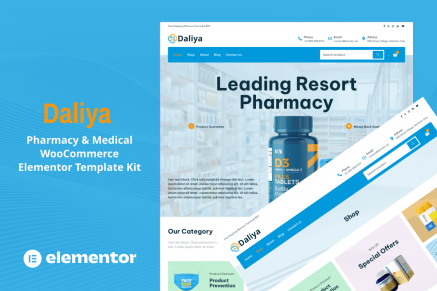Daliya - Pharmacy & Medical Store WooCommerce Elementor Pro Template Kit