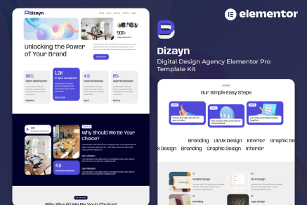 Dizayn - Digital Design Agency Elementor Pro Template Kit