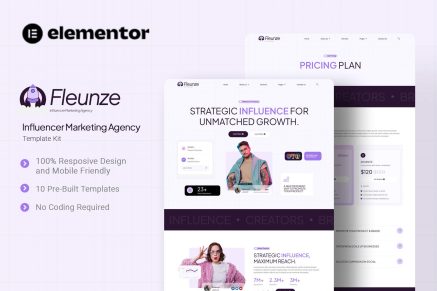 Fleunze - Influencer Marketing Agency Elementor Template Kit