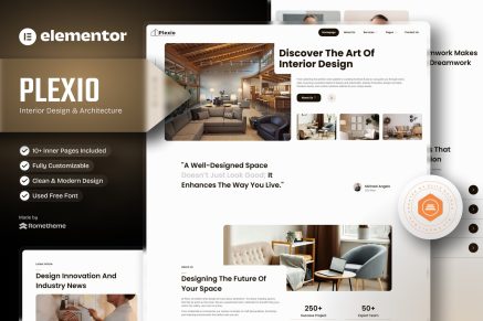 Plexio - Interior Design & Architecture Elementor Template Kit
