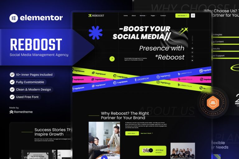 Reboost – Digital Marketing Agency Elementor Template Kit