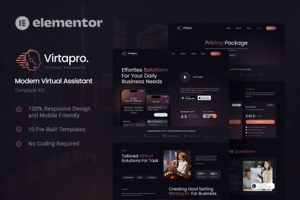 Virtapro - Modern Virtual Assistant Elementor Template Kit