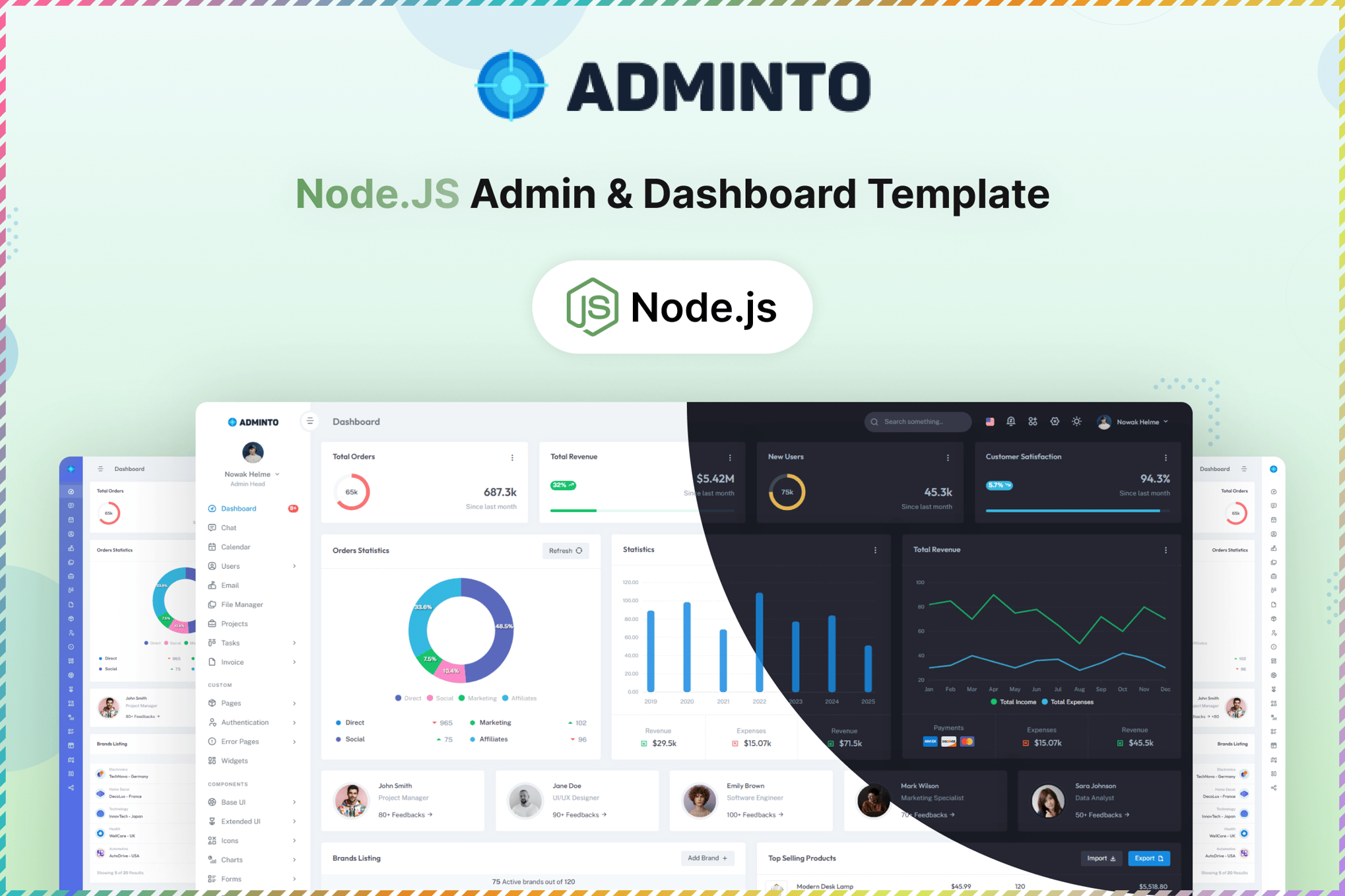 Adminto- NodeJs Admin & Dashboard Template