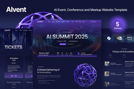 AIvent- AI Event, Conference, Meetup WebTemplate