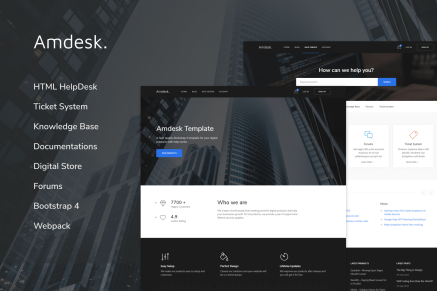 Amdesk- HelpDesk and Knowledge Base HTML template