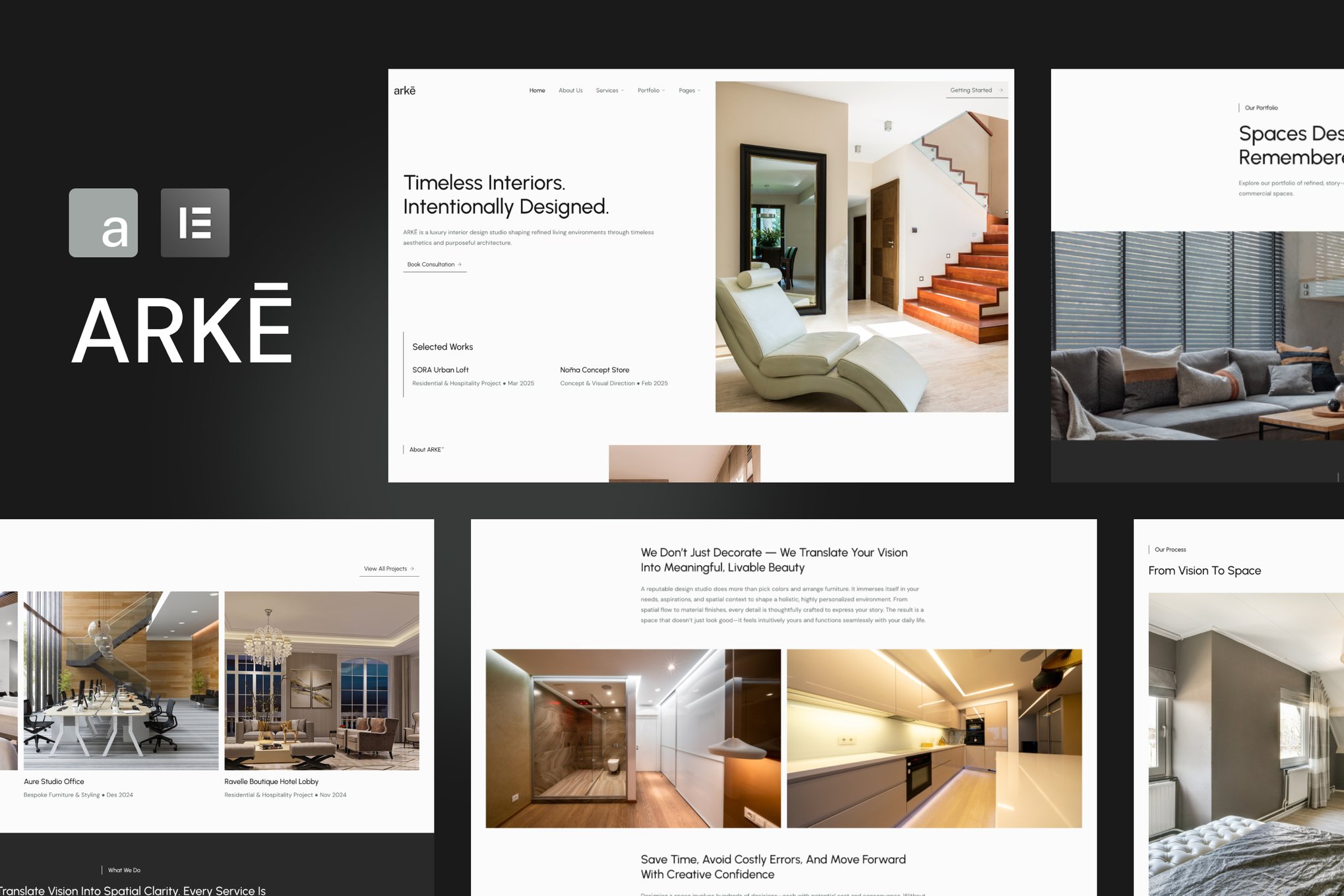 Arke- Interior Design Studio Elementor Template Kit