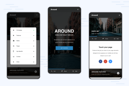 Around | Mobile Modal Focused Site Template