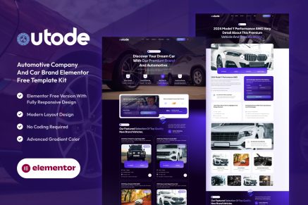 Autode- Automotive Company And Car Brand Elementor Template Kit