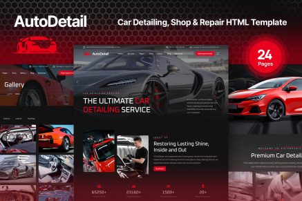 AutoDetail Car Detailing Shop Repair Web Template