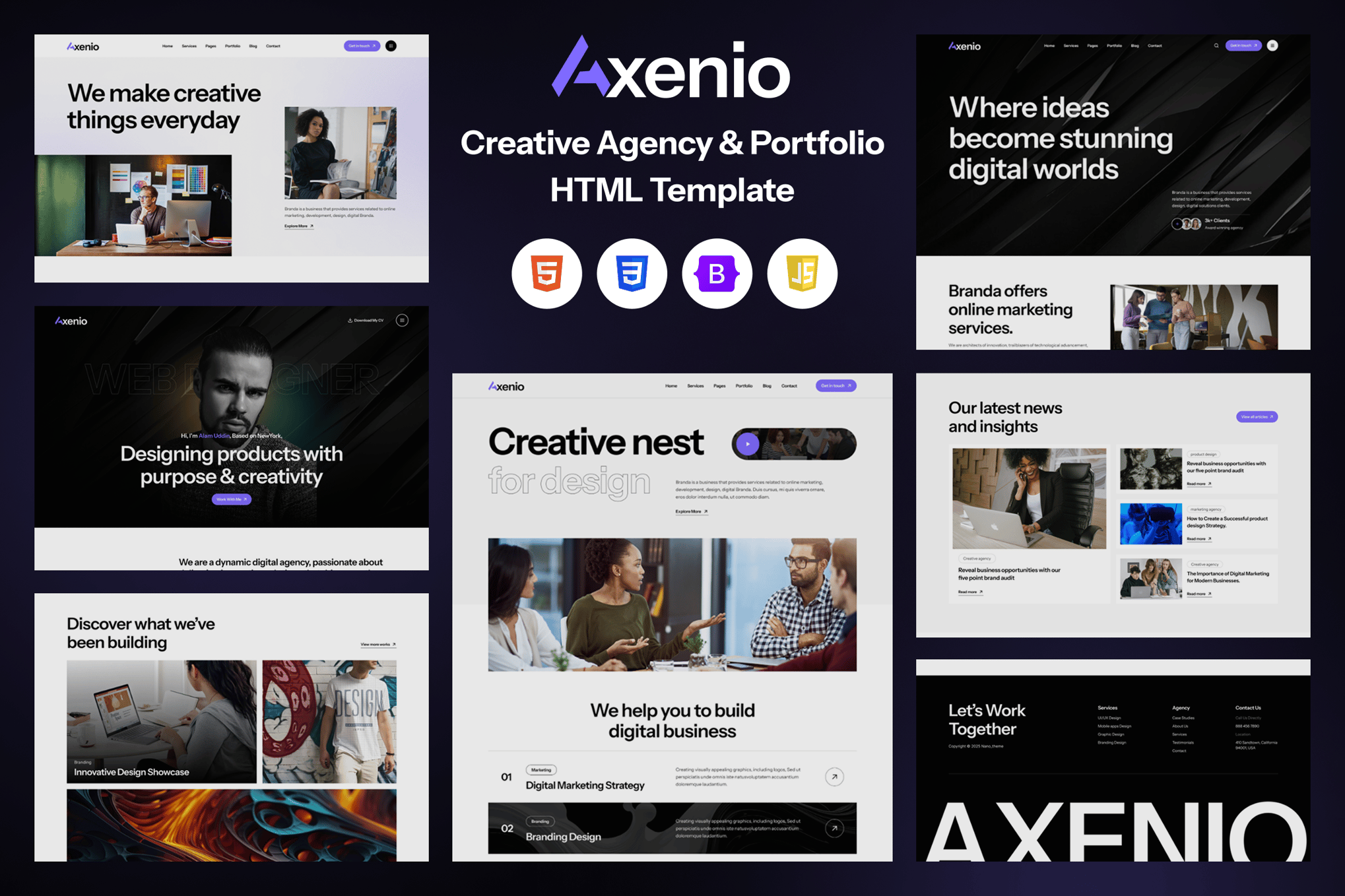 Axenio- Creative Agency and Portfolio HTML Template