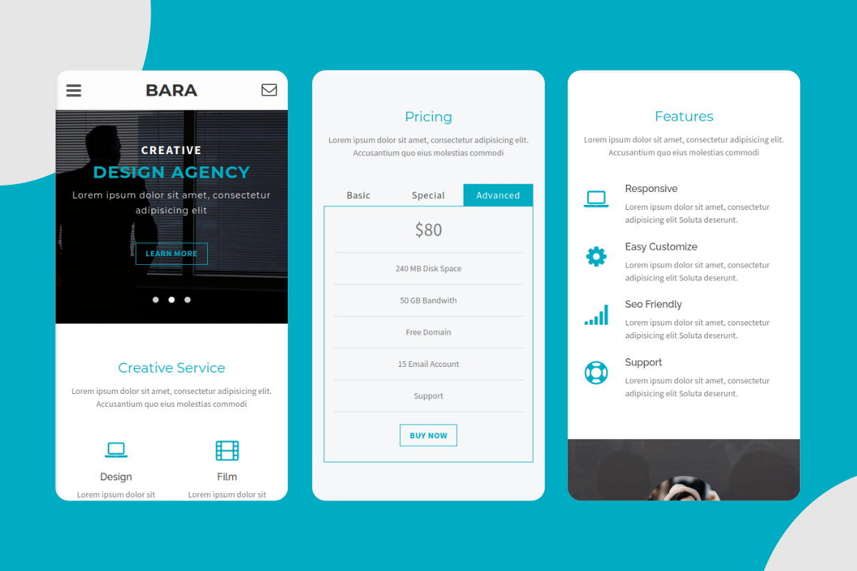 Bara- Creative Mobile Template