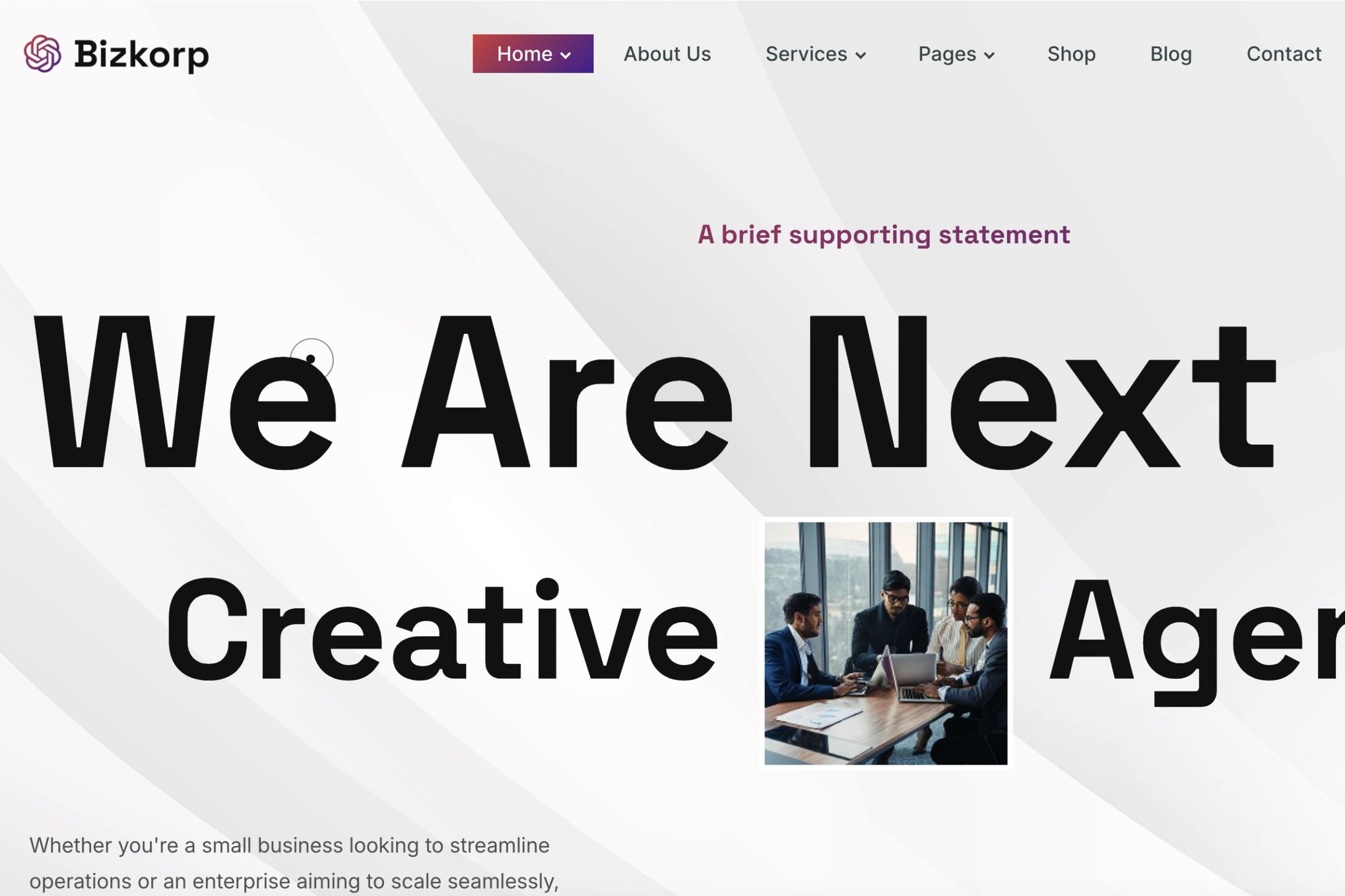 Bizkorp 1.0.0- Creative Business Agency WordPress Theme