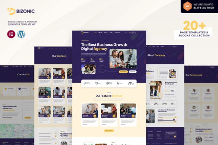Bizonic- Digital Agency & Business Elementor Template Kit