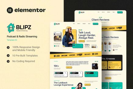 Blipz- Podcast & Radio Streaming Elementor Template Kit