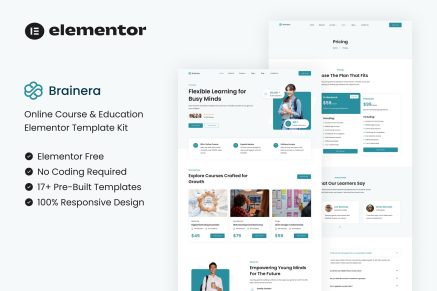 Brainera- Online Course & Education Elementor Template Kit