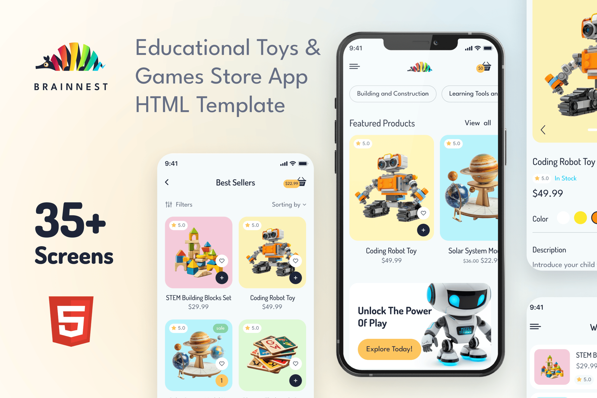 BrainNest- Games Store HTML & CSS App with CMS
