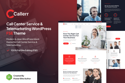 Callerr- Call Center Service FSE 1.0.1 WordPress Theme